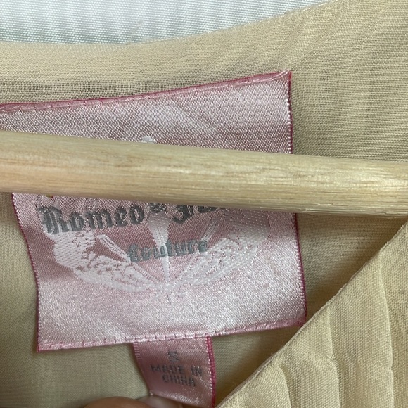 🐸 Romeo and Juliet Couture color block, chiffon, micro pleat, long sleeve dress: - Picture 3 of 6